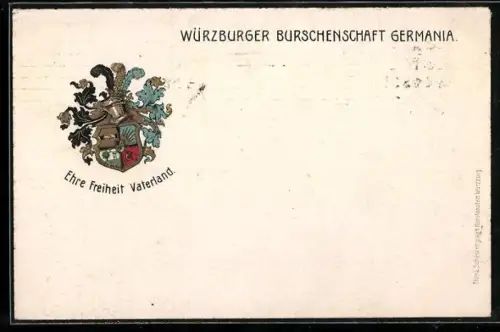 AK Würzburg, Studentenwappen der Burschenschaft Germania