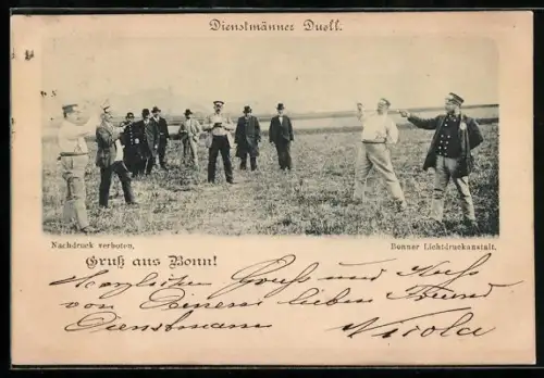 AK Bonn, Dienstmänner im gestellten Duell