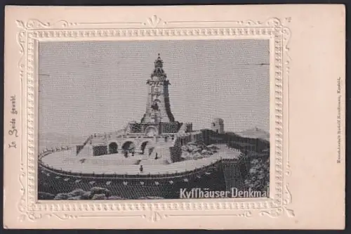 Seiden-AK Kyffhäuser, Ansicht vom Kyffhäuser-Denkmal