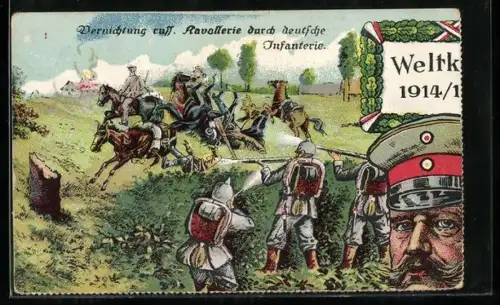 Puzzle-AK 10 Karten, Paul von Hindenburg mit Schlachtszenen aus Warschau, Czenstochau, Soldau, Antwerpen und Lüttich