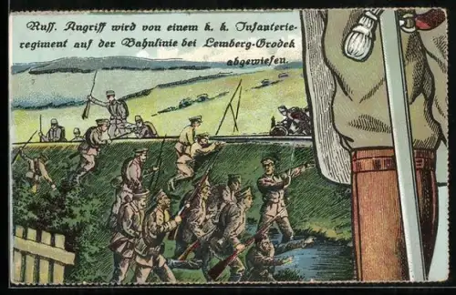 Puzzle-AK 10 Karten, Paul von Hindenburg mit Schlachtszenen aus Warschau, Czenstochau, Soldau, Antwerpen und Lüttich