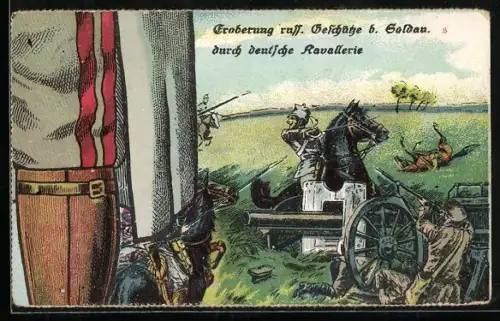 Puzzle-AK 10 Karten, Paul von Hindenburg mit Schlachtszenen aus Warschau, Czenstochau, Soldau, Antwerpen und Lüttich