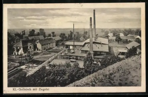AK Kl.-Gollnisch, Teilansicht mit Ziegelei