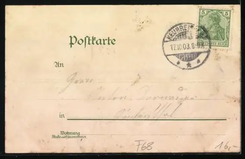 Lithographie Neubreisach, Offiziers-Casino, Hospital, Katholische Kirche, Kaserne und Kaiserliches Postamt