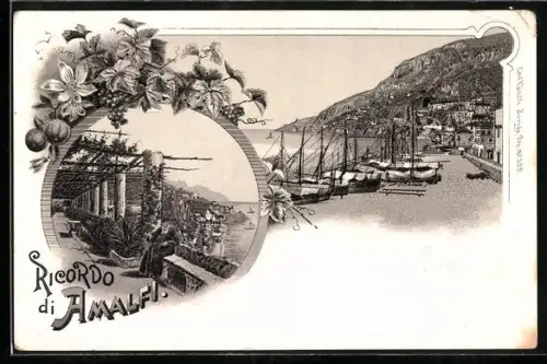 Lithographie Amalfi, Strandpartien
