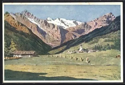 AK Steinach /Tirol, Gschnitztal mit Kirche