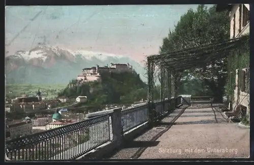 AK Salzburg, Panorama mit dem Untersberg