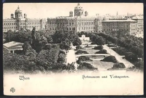 AK Wien, Hofmuseum und Volksgarten