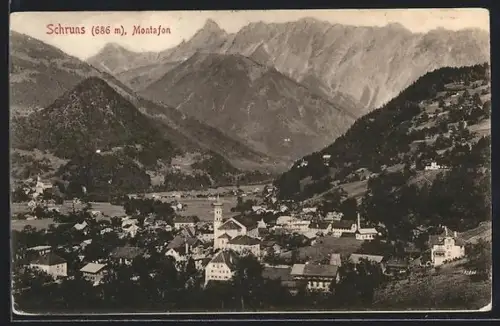 AK Schruns /Montafon, Teilansicht mit Kirche