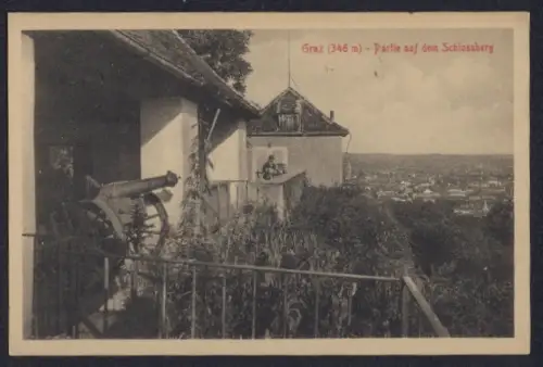AK Graz, Kanone auf dem Schlossberg