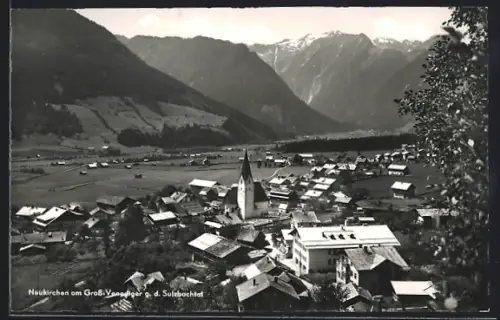 AK Neukirchen am Gross-Venediger, Teilansicht mit Kirche gegen das Sulzbachtal