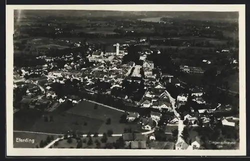 AK Eferding, Stadtpanorama, Fliegeraufnahme