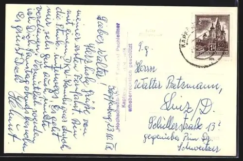 AK Kapfenberg, Stadion Hallenbad Städt. Betriebe Martha Grosstankstelle Molkerei Landforst u. d. untere Mürztal