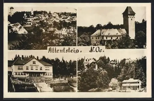 AK Allentsteig /N.Oe., Lichtspielgebäude, Ortsansicht mit Kirche