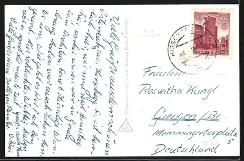 AK Hirschegg, Teilansicht mit Kirche und Hirschegger Alpe