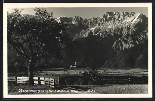 AK Mieming /Tirol, Obermieming, Kirche mit Hochplattig