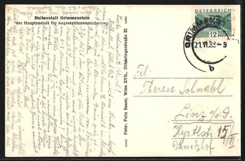 AK Grimmenstein, Vestibule in der Heilanstalt Grimmenstein