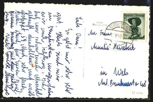 AK Burgkirchen /O. Ö., Landwirtschaftsschule mit Ortsansicht