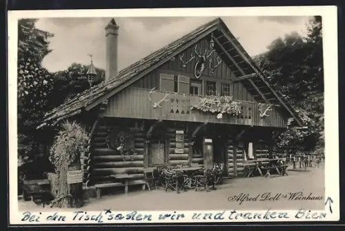 AK Wien-Ober St. Veit, Alfred Doll`s Wein- und Gasthaus