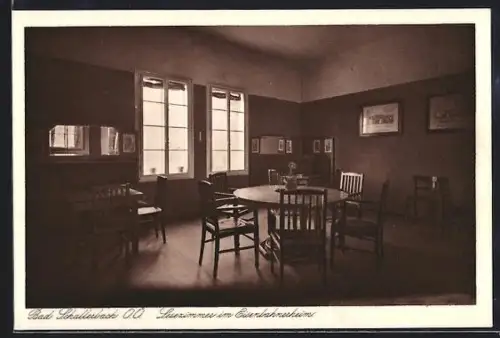 AK Bad Schallerbach /O.-Ö., Lesezimmer im Eisenbahnerheim