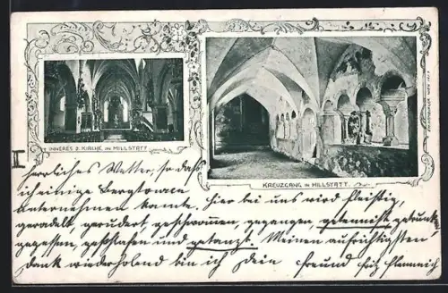 AK Millstatt am See, Kircheninneres und Kreuzgang