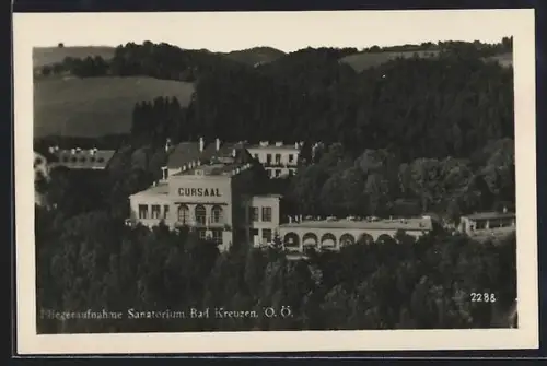 AK Bad Kreuzen /O. Ö., Sanatorium, Fliegeraufnahme
