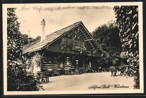 AK Ober St. Veit /Wien, Alfred Doll`s Weinhaus und Restaurant