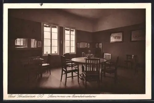 AK Bad Schallerbach /O.-Ö., Lesezimmer im Eisenbahnerheim
