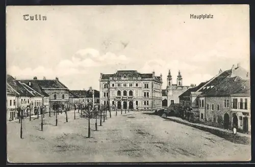 AK Tulln, Hauptplatz mit Blick auf Kirche