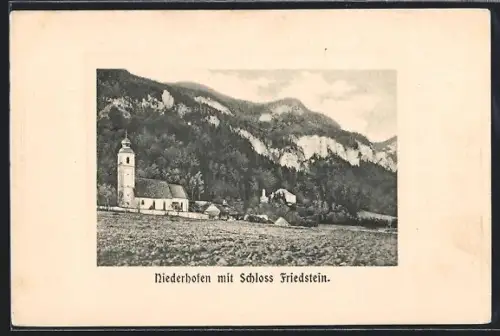AK Stainach, Niederhofen, Schloss Friedstein mit Kirche