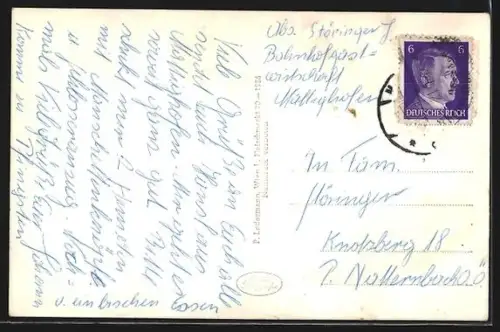 AK Mattighofen, Marktplatz mit Gasthof und Geschäften