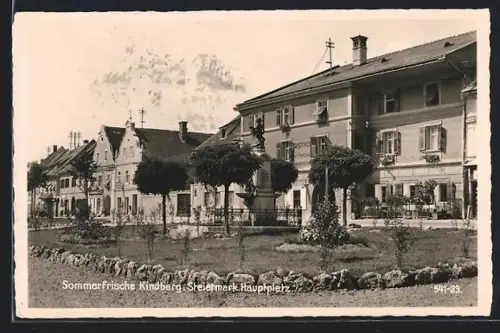 AK Kindberg, Hauptplatz mit Gasthof von Karl Hartmann