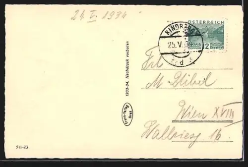 AK Kindberg, Hauptplatz mit Gasthof von Karl Hartmann