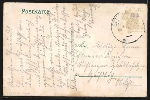 AK St. Valentin a. d. Westbahn, Ortspartie mit Kirche