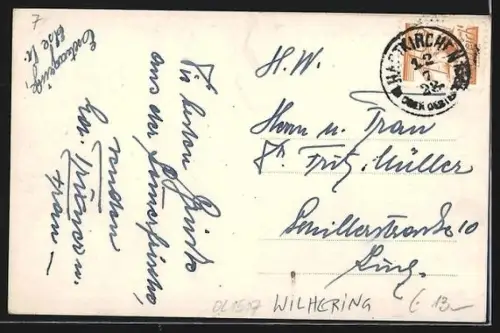 AK Wilhering, Gebäudeansicht vom Wasser aus