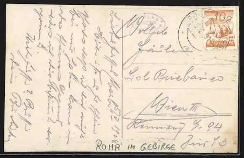 AK Rohr im Gebirge, Strassenpartie u. Ortsansicht mit Kirche