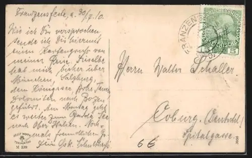 AK Neutoblach, Strassenpartie, Eingang ins Ampezzotal