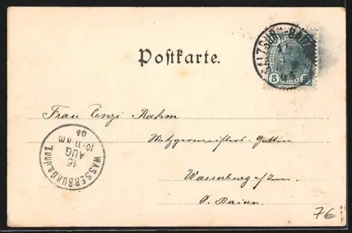 AK Salzburg, Oberrealschule u. Electrischer Aufzug, Turm