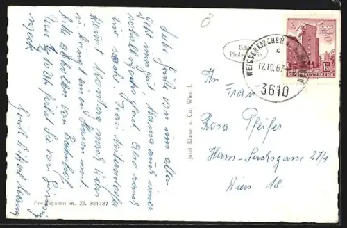 AK Gross-Siegharts, Totalansicht vom Flugzeug aus