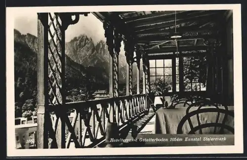 AK Gstatterboden /Ennstal, Terrasse des Hotels
