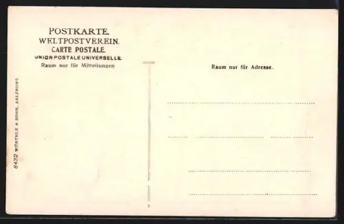 AK Aussee, Meranplatz mit Geschäftshaus und Uhrenturm