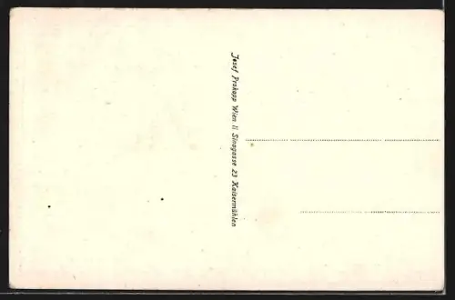 Künstler-AK St. Veit a. d. Glan, Totalansicht mit Strasse aus der Vogelschau, Auto, Kutsche, Berge