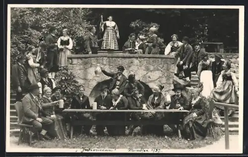 AK Mondsee, Aufführung Jedermann 1937, Szenenbild