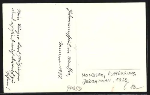 AK Mondsee, Aufführung Jedermann 1937, Szenenbild