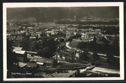 AK Spittal a. d. Drau, Ortsansicht aus der Vogelperspekive