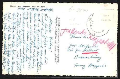 AK Matrei am Brenner, Teilansicht mit Turmgebäuden u. Bergpanorama