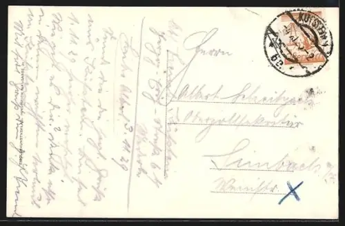 AK Kufstein i. T., Hotel Egger mit Strasse und Denkmal