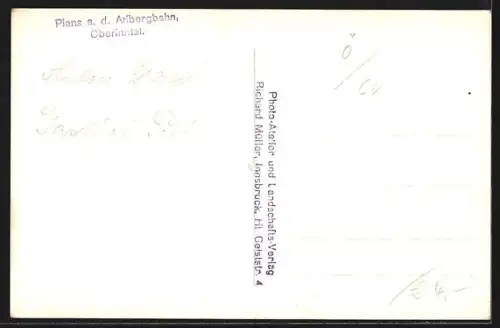 AK Pians a. d. Arlbergbahn, Gasthof-Pension Post mit Bergpanorama