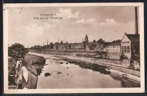 AK Schweinfurt, Blick von der Mainbrücke
