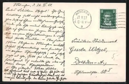 AK München, Blick auf Odeonsplatz und Altstadt